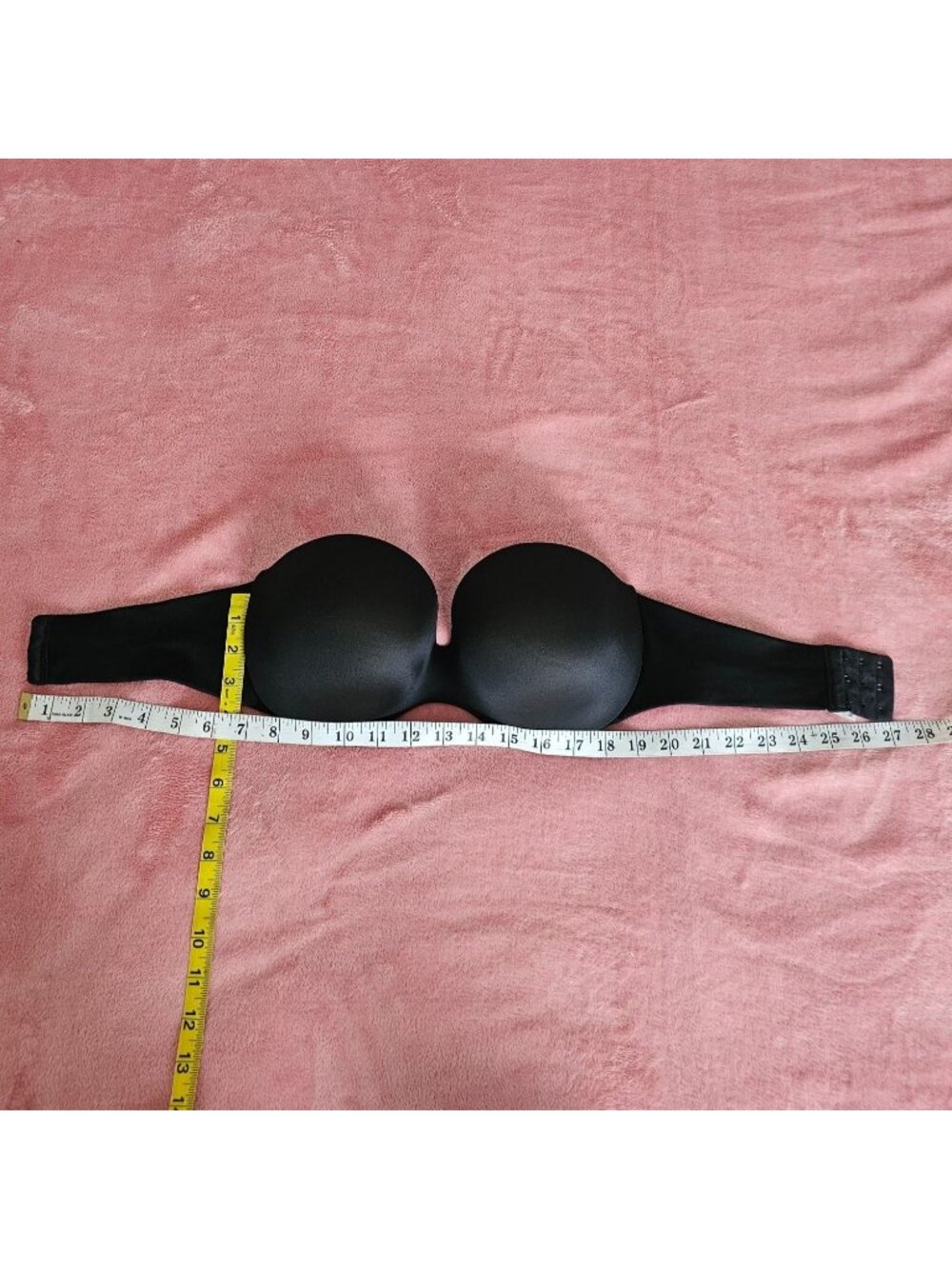 Strapless Black Womens Bra With Smooth Molded Cups Size 36D By Warners. - Picture 6 of 7
